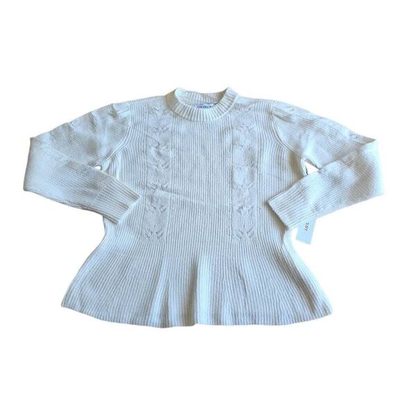 Liz Claiborne womens Sz L cream knit pullover sweater - Picture 1 of 7